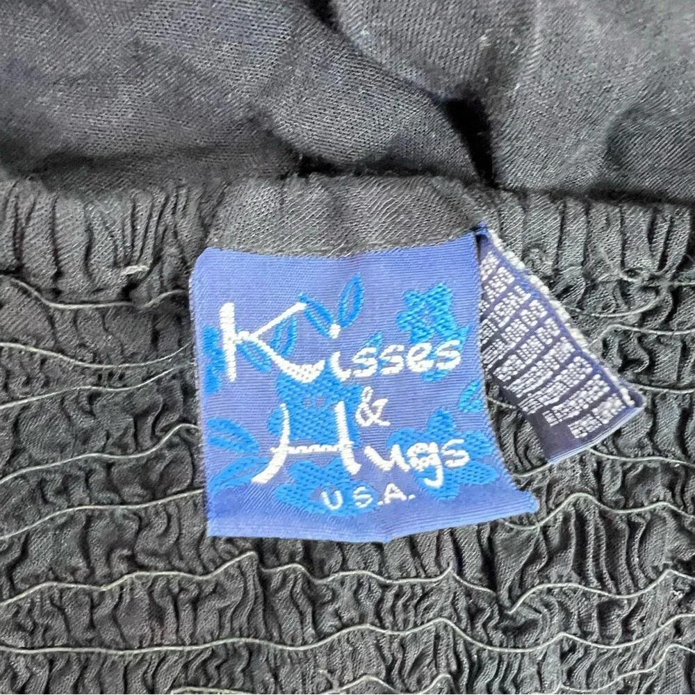 Hugs and kisses dress smocked Hawaii Chic Black and White Floral Maxi flowy - Picture 8 of 12